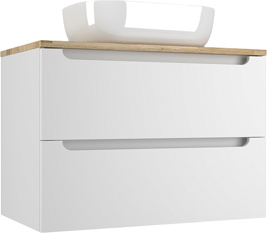 Style Line Тумба под раковину Бали 80 подвесная белый софт – фото-1